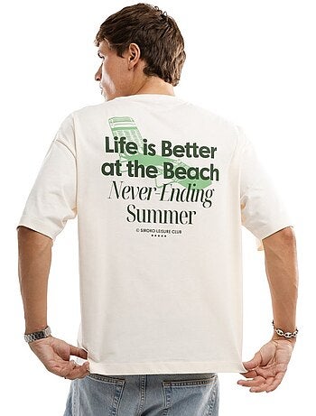 Maglietta a maniche corte in cotone biologico da uomo lifestyle uomo life sand