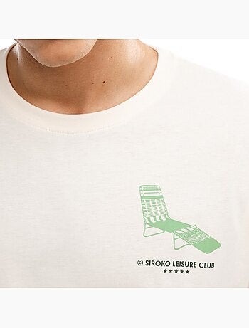 Maglietta a maniche corte in cotone biologico da uomo lifestyle uomo life sand