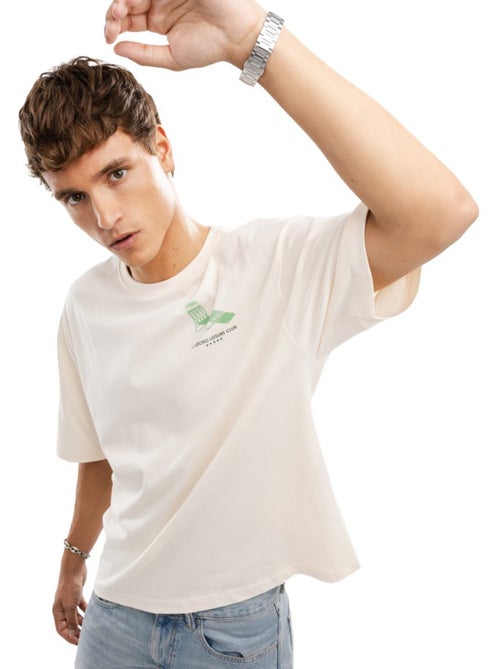 Maglietta a maniche corte in cotone biologico da uomo lifestyle uomo life sand - Kiabi Maglietta a maniche corte in cotone biologico da uomo lifestyle uomo life sand - Kiabi