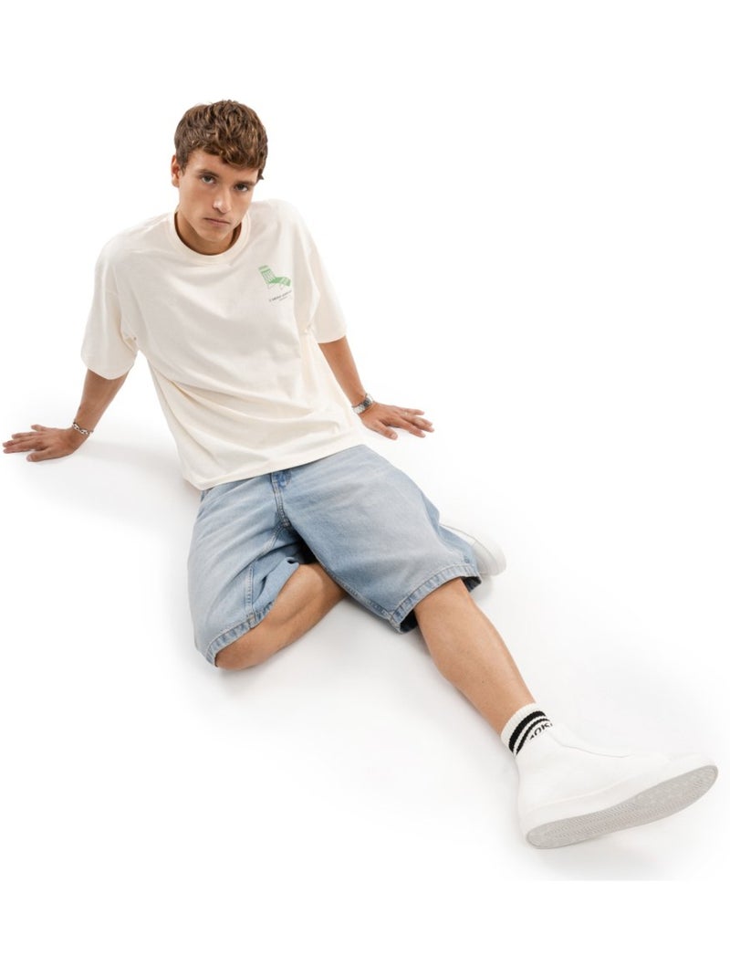 Maglietta a maniche corte in cotone biologico da uomo lifestyle uomo life sand Beige - Kiabi