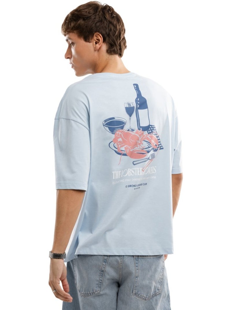 Maglietta a maniche corte in cotone biologico da uomo lifestyle uomo lobster lig Blu - Kiabi