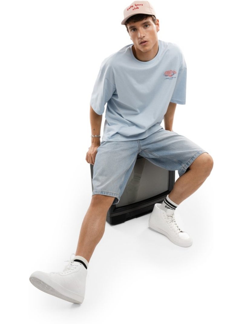 Maglietta a maniche corte in cotone biologico da uomo lifestyle uomo lobster lig Blu - Kiabi