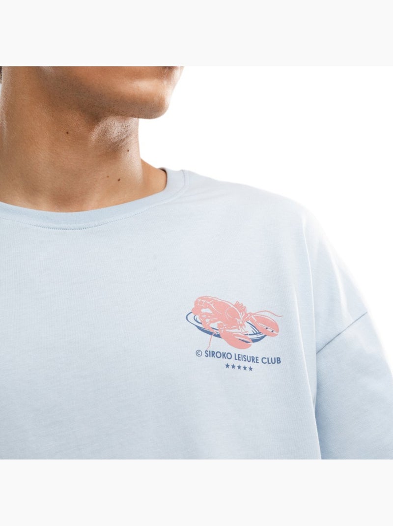 Maglietta a maniche corte in cotone biologico da uomo lifestyle uomo lobster lig Blu - Kiabi