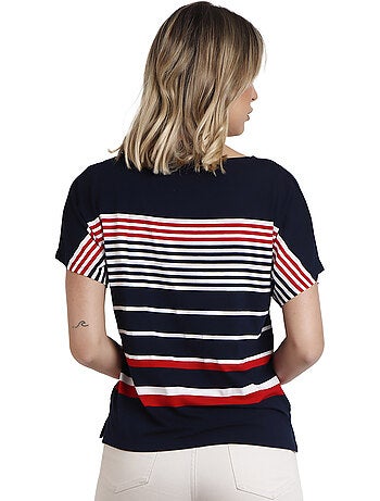 Maglietta a maniche corte in stile blu navy admas per donna