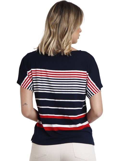 Maglietta a maniche corte in stile blu navy ADMAS per donna - Kiabi Maglietta a maniche corte in stile blu navy ADMAS per donna - Kiabi