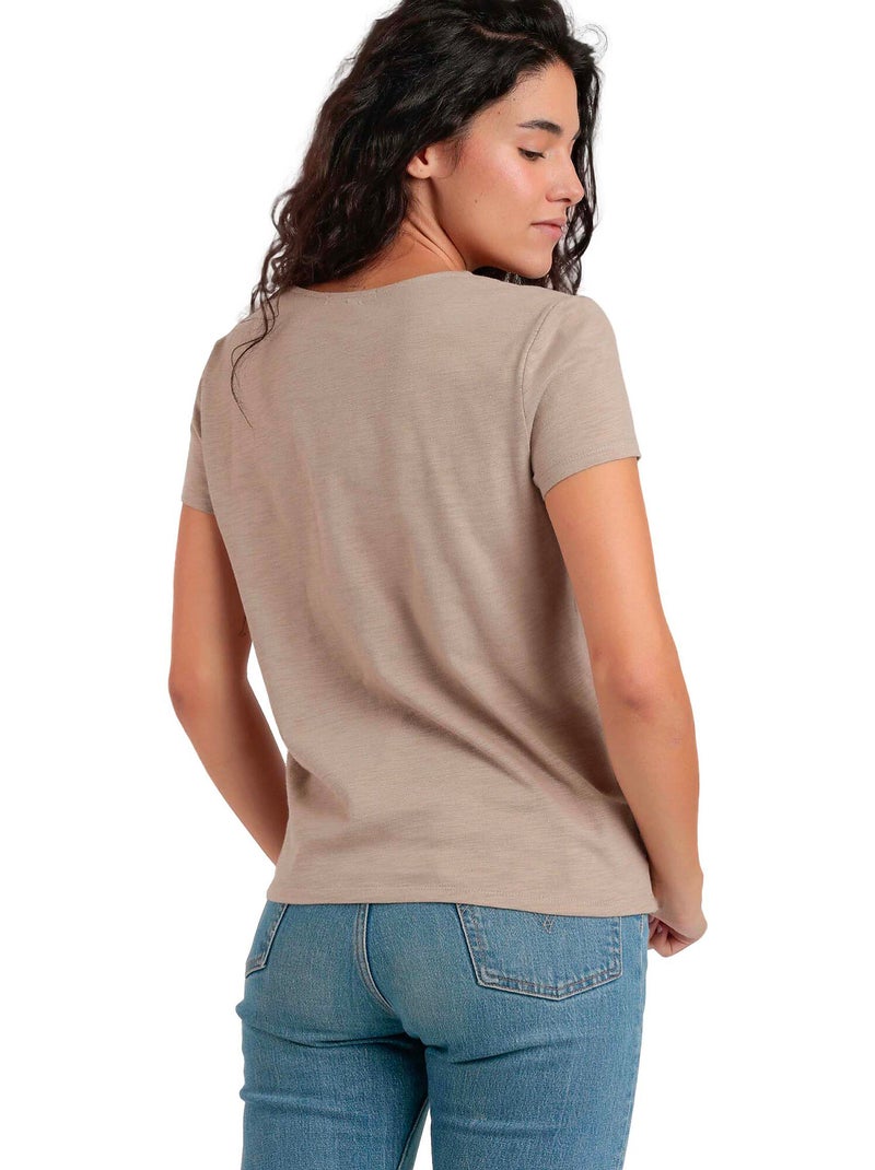 Maglietta a maniche corte Slub Entredos da donna ADMAS Beige - Kiabi