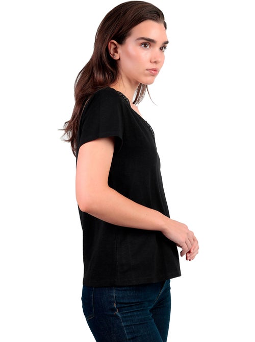 Maglietta a maniche corte Slub Entredos da donna ADMAS - Kiabi Maglietta a maniche corte Slub Entredos da donna ADMAS - Kiabi