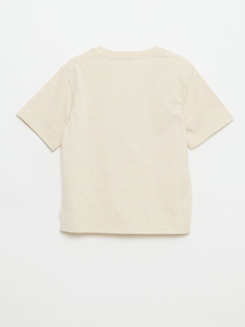 Maglietta a maniche corte stampata Beige - Kiabi