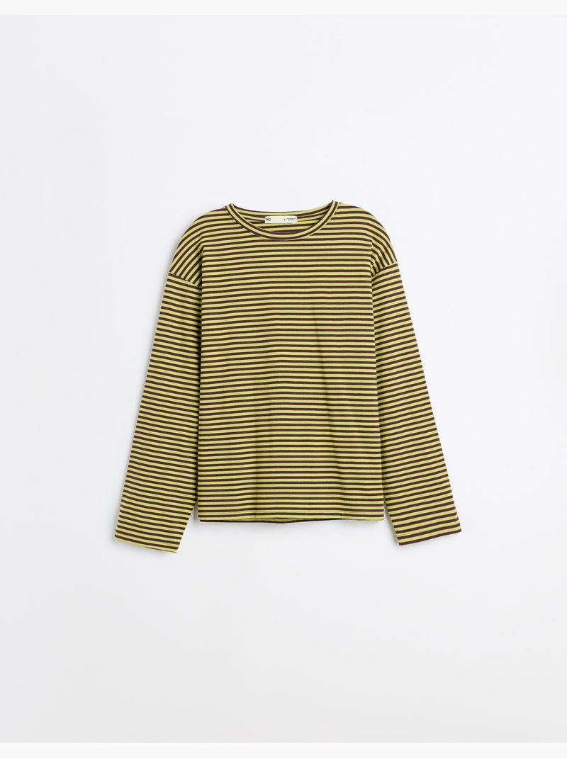 Maglietta a maniche lunghe a righe, mo fashion Verde - Kiabi