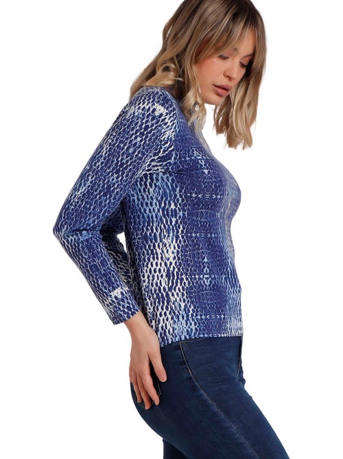 Maglietta a maniche lunghe ADMAS Blue Skin per donna - Kiabi Maglietta a maniche lunghe ADMAS Blue Skin per donna - Kiabi