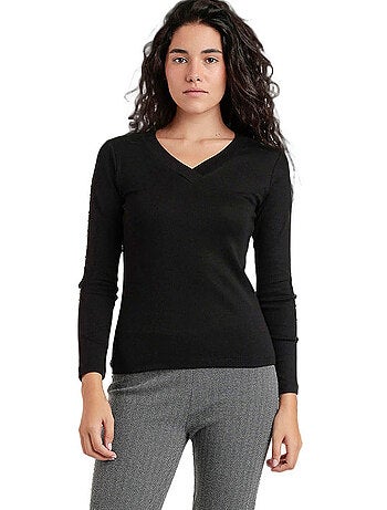 Maglietta a maniche lunghe con scollo a V da donna ADMAS