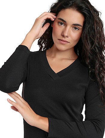 Maglietta a maniche lunghe con scollo a V da donna ADMAS