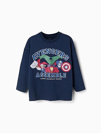 Maglietta a maniche lunghe in cotone con stampa Avengers