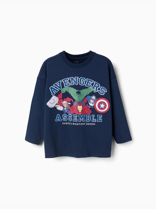 Maglietta a maniche lunghe in cotone con stampa Avengers - Kiabi Maglietta a maniche lunghe in cotone con stampa Avengers - Kiabi