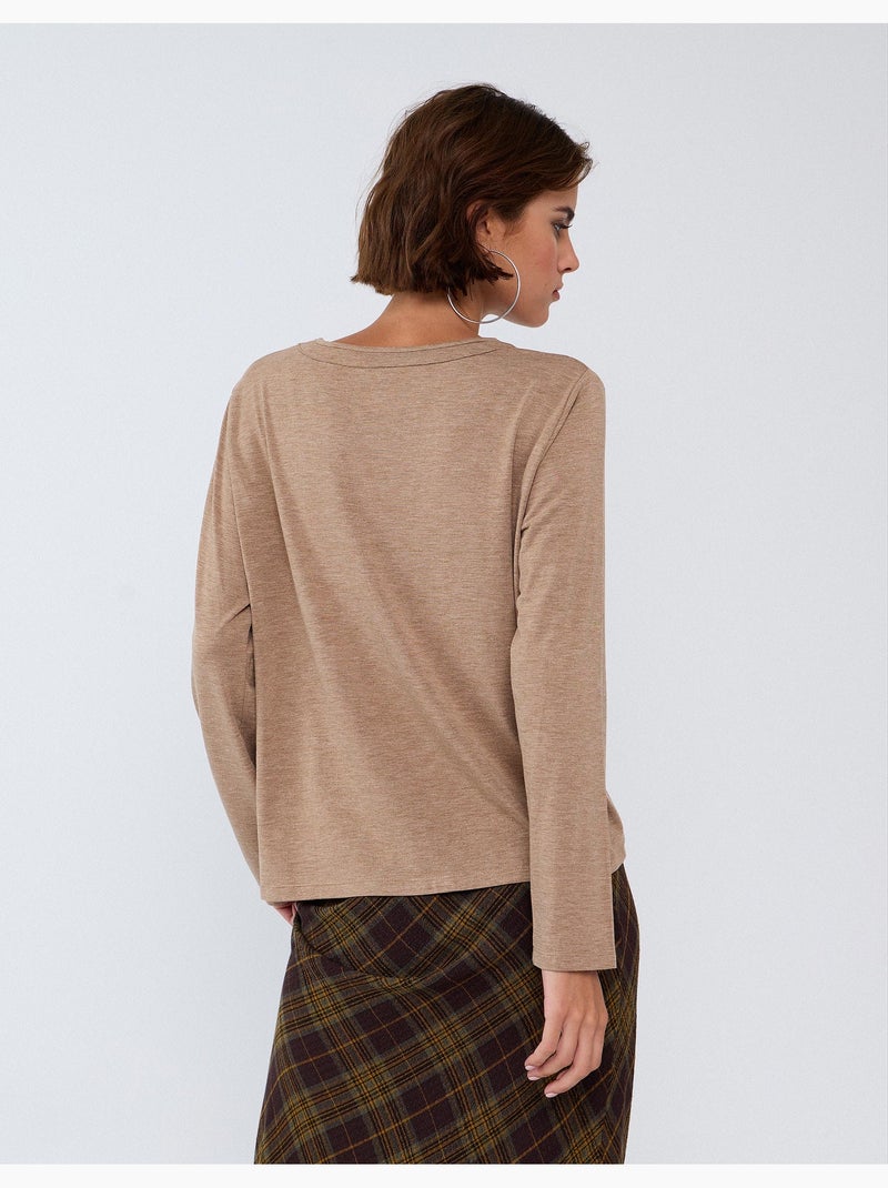 Maglietta a maniche lunghe, mo fashion Marrone - Kiabi