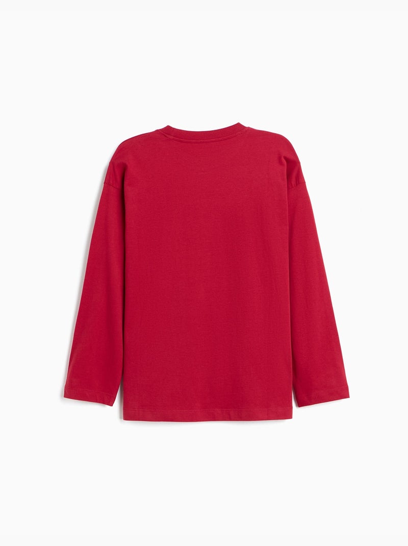 Maglietta a maniche lunghe, mo fashion Rosso - Kiabi