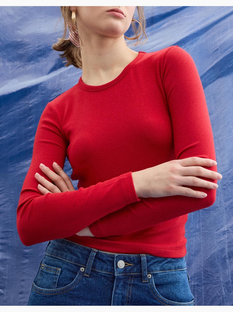 Maglietta a maniche lunghe, MO Fashion Rosso - Kiabi