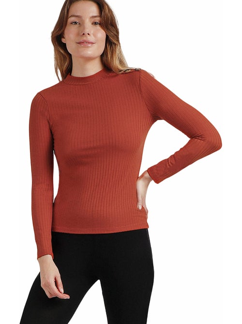 Maglietta a maniche lunghe Perkins a costine calde da donna ADMAS - Kiabi Maglietta a maniche lunghe Perkins a costine calde da donna ADMAS - Kiabi