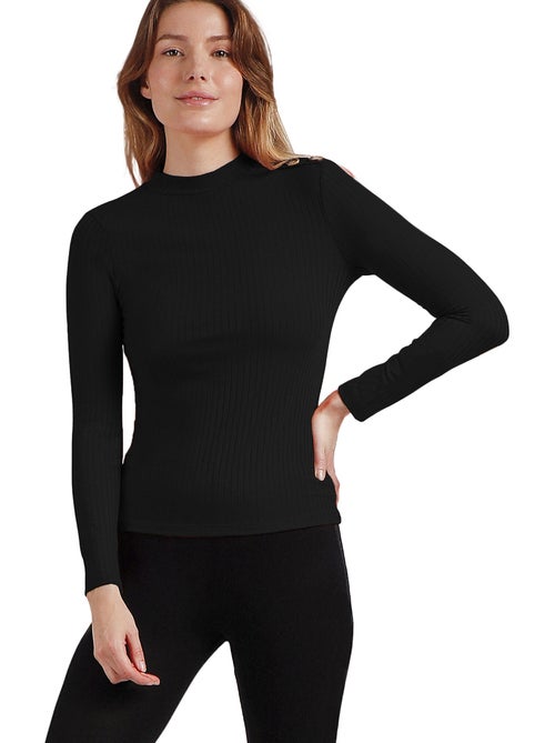 Maglietta a maniche lunghe Perkins a costine calde da donna ADMAS - Kiabi Maglietta a maniche lunghe Perkins a costine calde da donna ADMAS - Kiabi