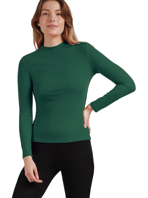 Maglietta a maniche lunghe Perkins a costine calde da donna ADMAS - Kiabi Maglietta a maniche lunghe Perkins a costine calde da donna ADMAS - Kiabi