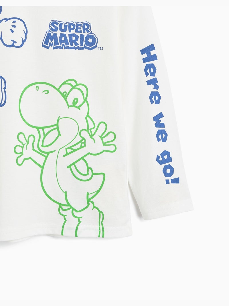 Maglietta a maniche lunghe 'super mario', mo fashion Bianco - Kiabi