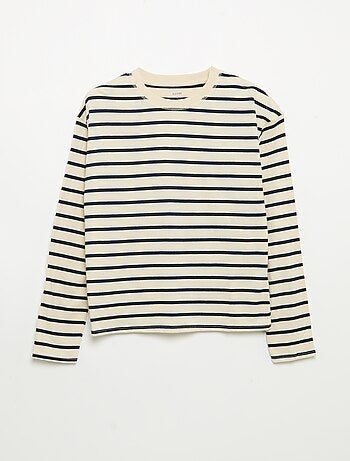 Maglietta a righe marinare con spalla a strappo - collezione facile da indossare