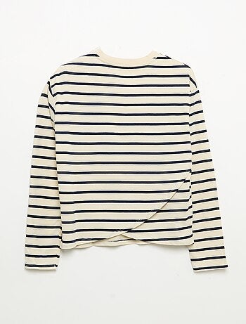 Maglietta a righe marinare con spalla a strappo - collezione facile da indossare