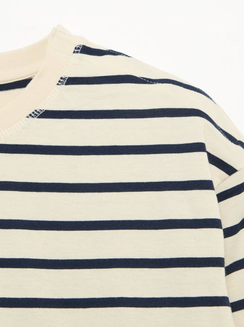 Maglietta a righe marinare con spalla a strappo - collezione facile da indossare - Kiabi Maglietta a righe marinare con spalla a strappo - collezione facile da indossare - Kiabi