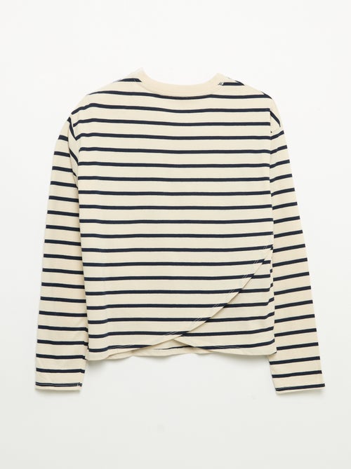 Maglietta a righe marinare con spalla a strappo - collezione facile da indossare - Kiabi Maglietta a righe marinare con spalla a strappo - collezione facile da indossare - Kiabi