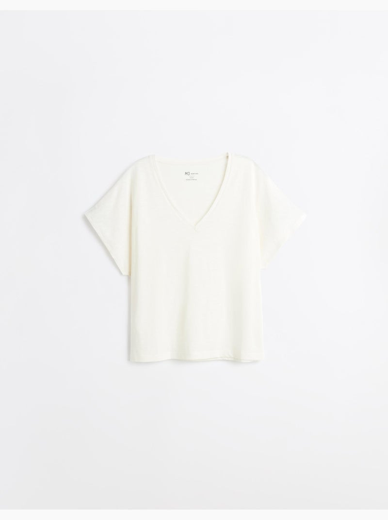 Maglietta a scollo a V, MO Fashion Beige - Kiabi