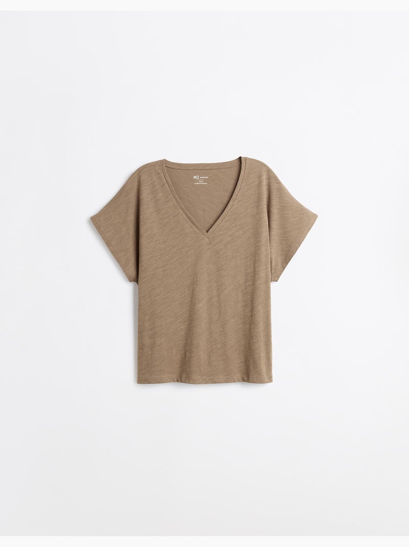 Maglietta a scollo a V, MO Fashion Beige - Kiabi