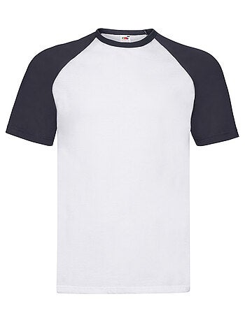 Maglietta baseball maniche corte uomo - fruit of the loom