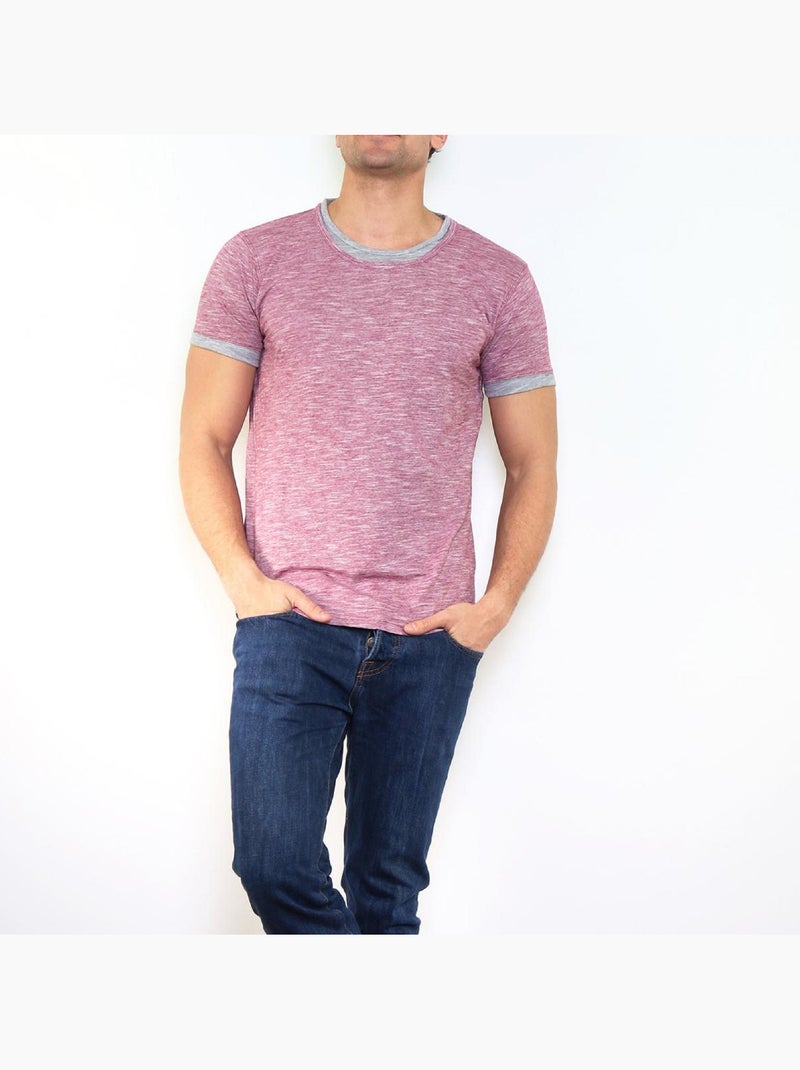 Maglietta con collo rotondo Bordeaux - Kiabi