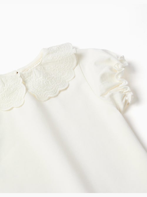 Maglietta con collo smerlato e ricamo - Kiabi Maglietta con collo smerlato e ricamo - Kiabi