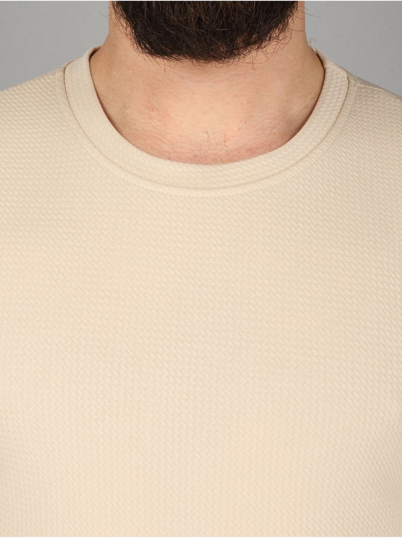Maglietta con effetto testurizzato - Frilivin Beige - Kiabi