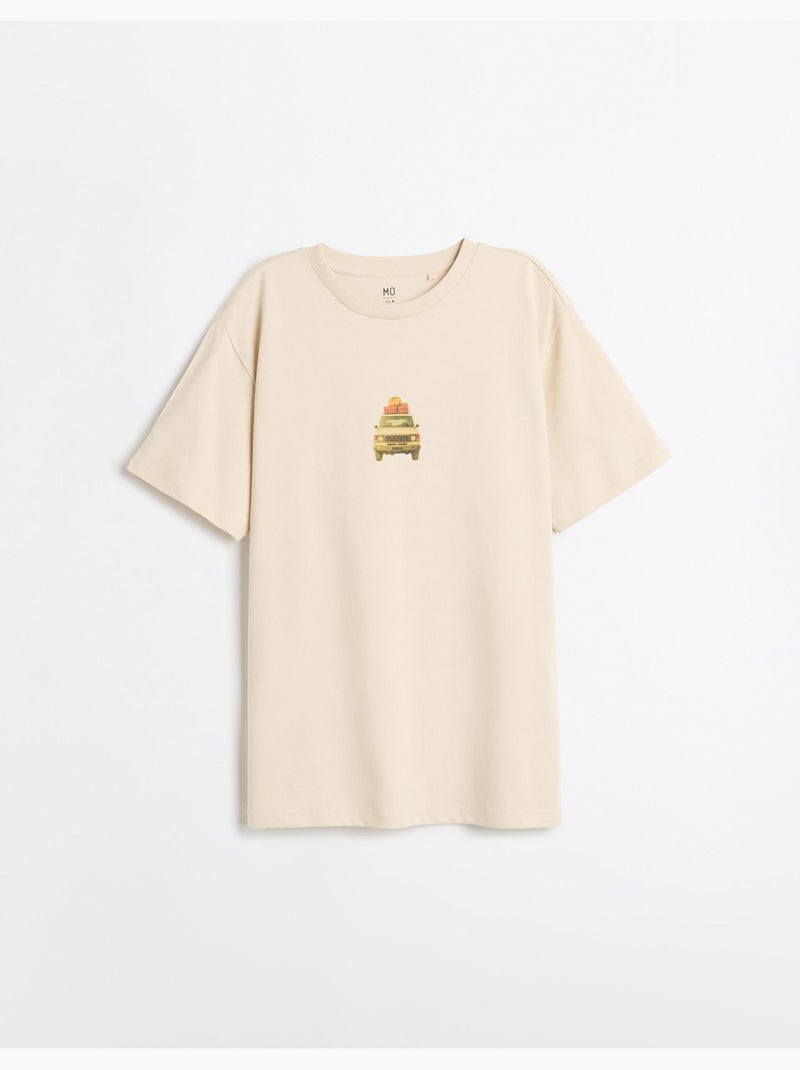 Maglietta con maglia stampata, mo fashion Beige - Kiabi