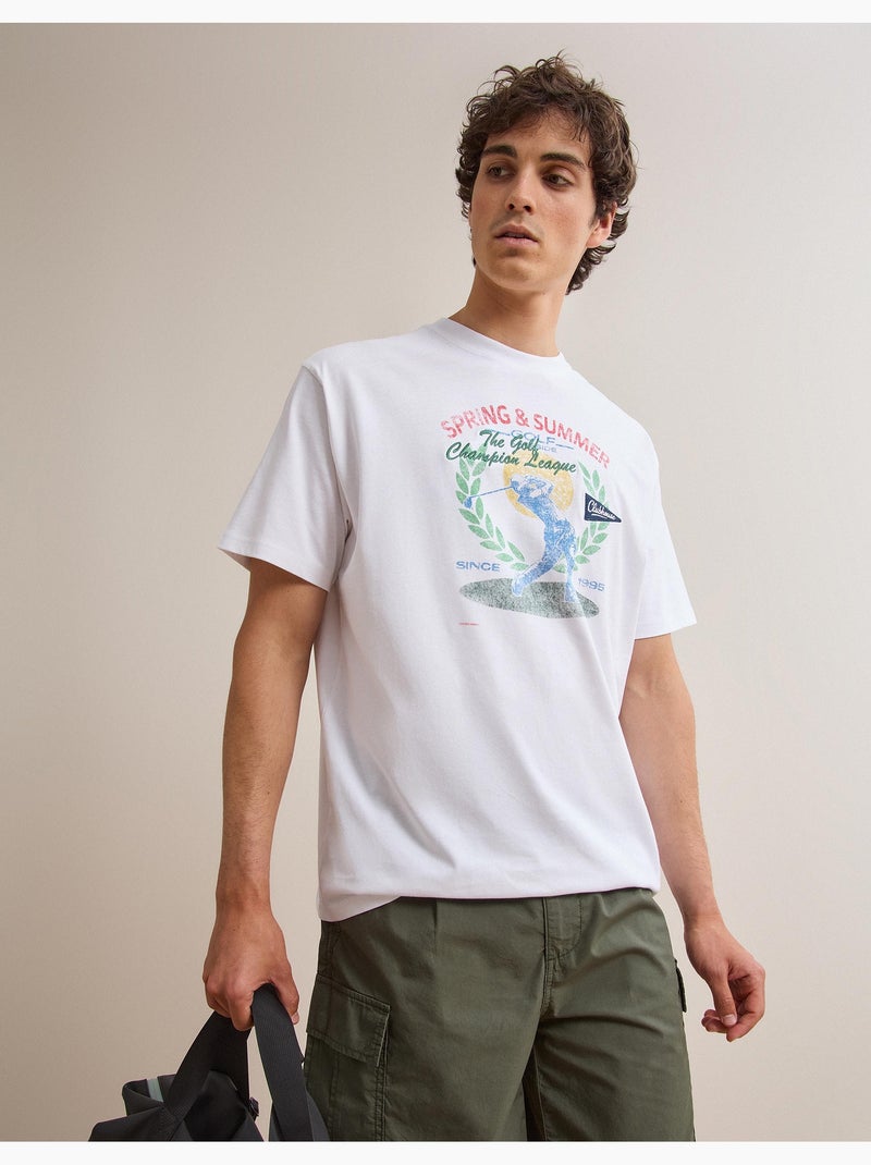 Maglietta con maglia stampata, MO Fashion Bianco - Kiabi
