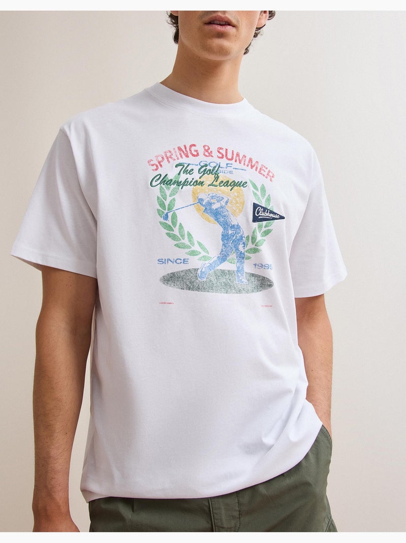 Maglietta con maglia stampata, MO Fashion Bianco - Kiabi
