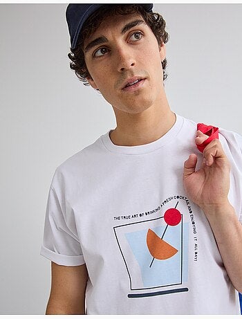 Maglietta con maglia stampata, MO Fashion