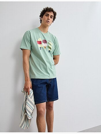 Maglietta con maglia stampata, MO Fashion