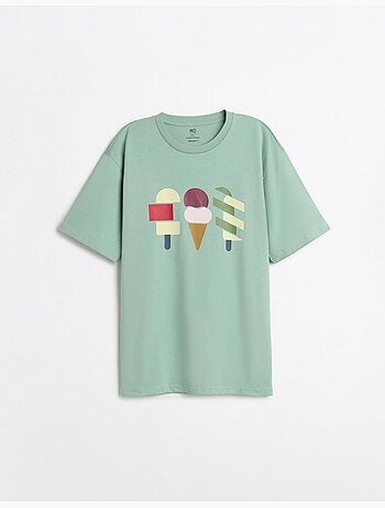 Maglietta con maglia stampata, MO Fashion