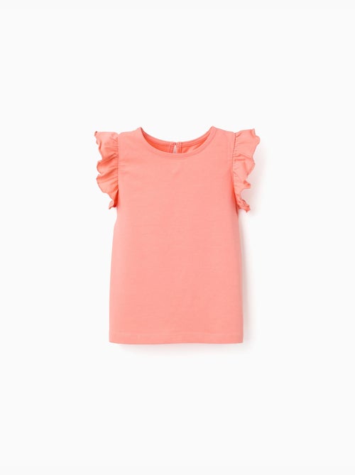 Maglietta con maniche arricciate e colletto rotondo - Kiabi