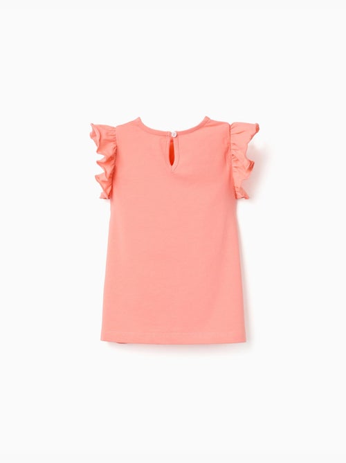 Maglietta con maniche arricciate e colletto rotondo - Kiabi