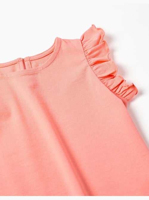 Maglietta con maniche arricciate e colletto rotondo - Kiabi