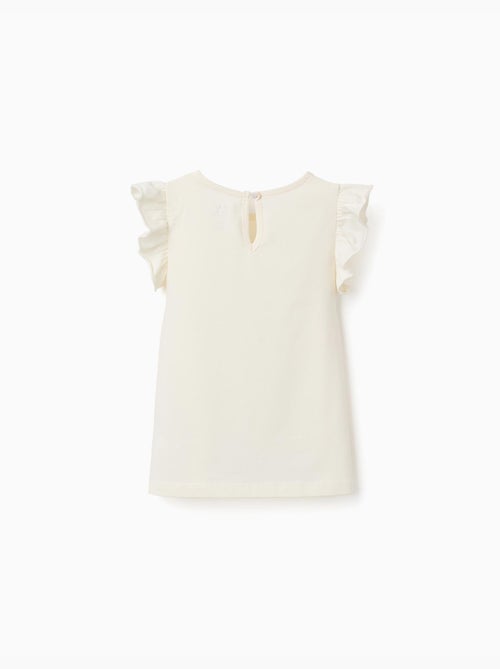 Maglietta con maniche arricciate e colletto rotondo - Kiabi