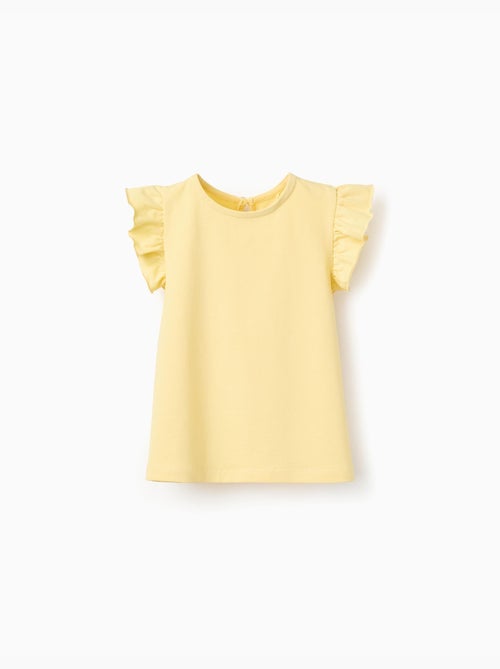 Maglietta con maniche arricciate e colletto rotondo - Kiabi