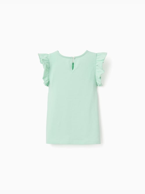 Maglietta con maniche arricciate e colletto rotondo - Kiabi