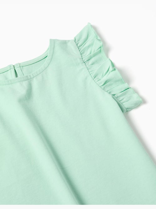 Maglietta con maniche arricciate e colletto rotondo - Kiabi