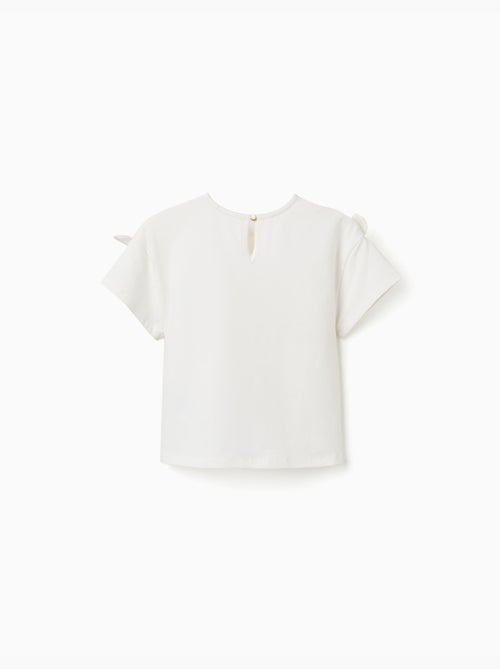 Maglietta con stampa e nodi decorativi - Kiabi