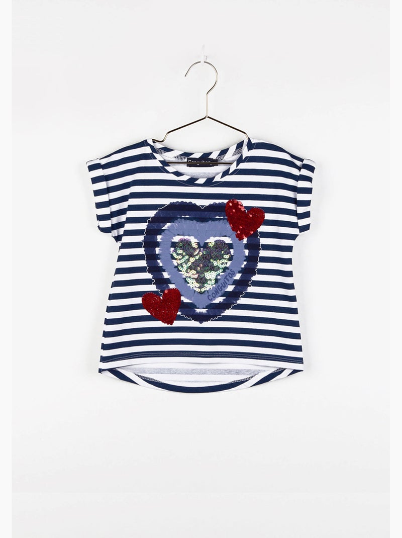 Maglietta conguitos corazones Blu marino - Kiabi